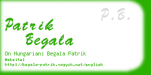 patrik begala business card